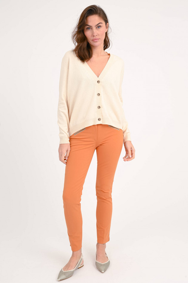 Allude Strickjacke mit Kellerfalte in Blushed Peach