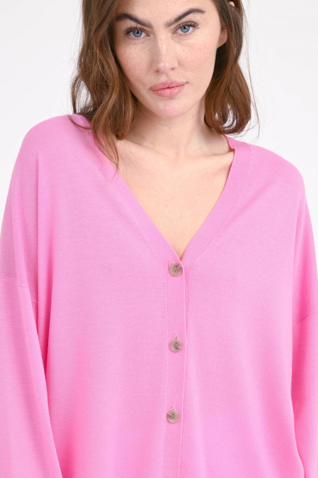 Allude Loose Fit Cardigan in Candy Pink