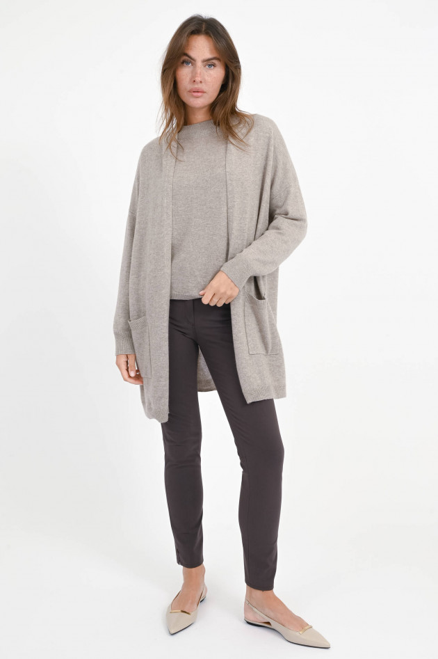 Allude Cardigan aus Cashmere-Mix in Beige meliert