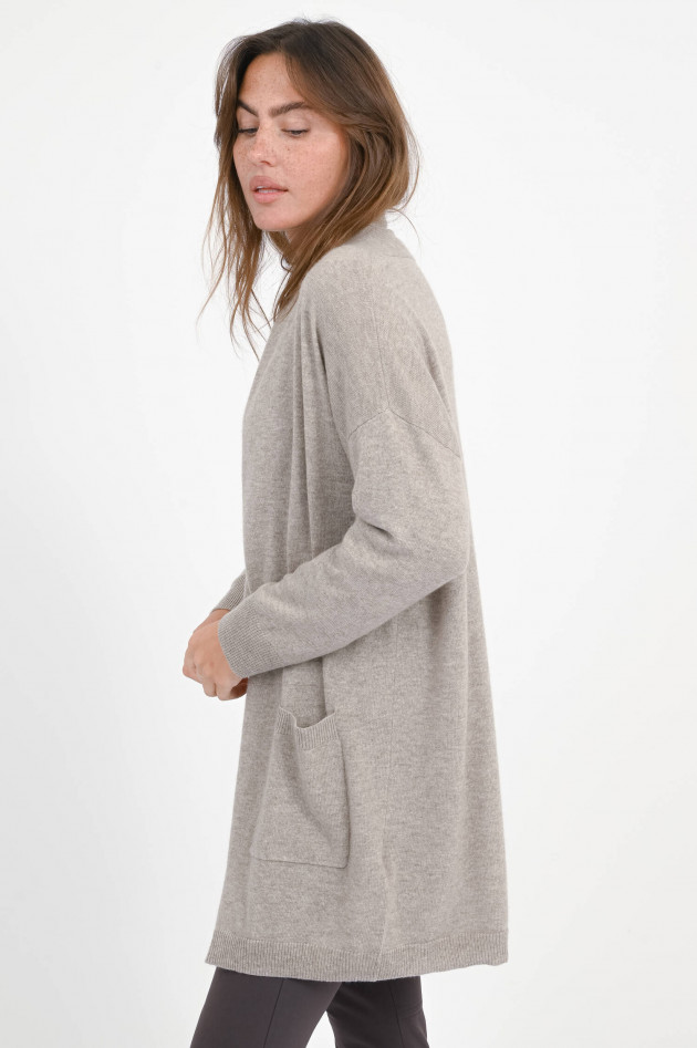 Allude Cardigan aus Cashmere-Mix in Beige meliert