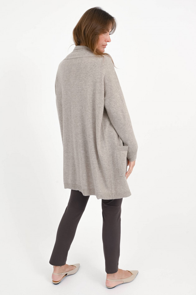 Allude Cardigan aus Cashmere-Mix in Beige meliert