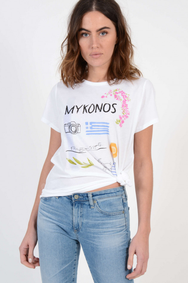 Allude T-Shirt MYKONOS in Weiß