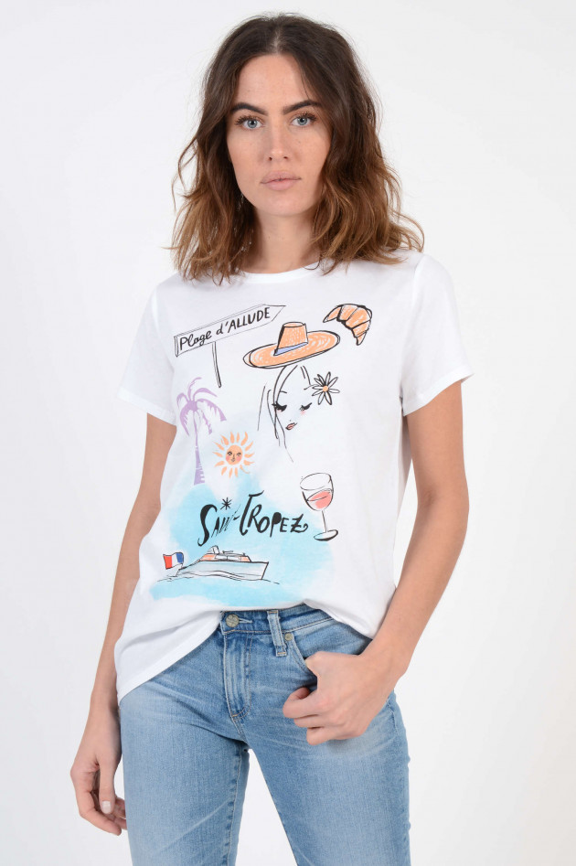 Allude T-Shirt SAINT TROPEZ in Weiß