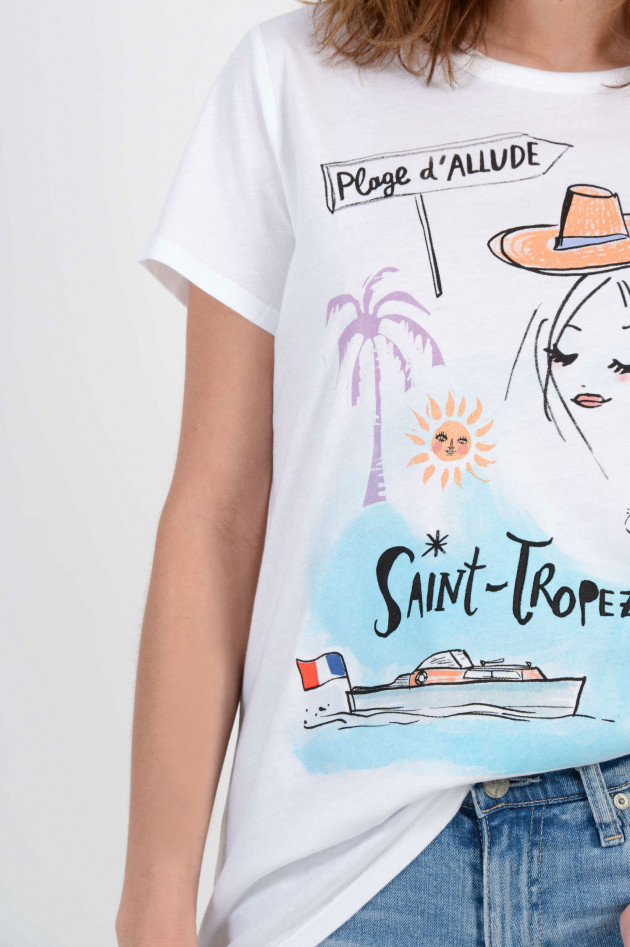 Allude T-Shirt SAINT TROPEZ in Weiß