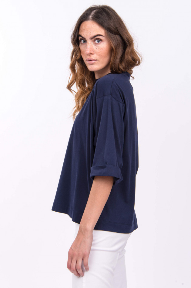 Allude Oversize Baumwollshirt in Navy