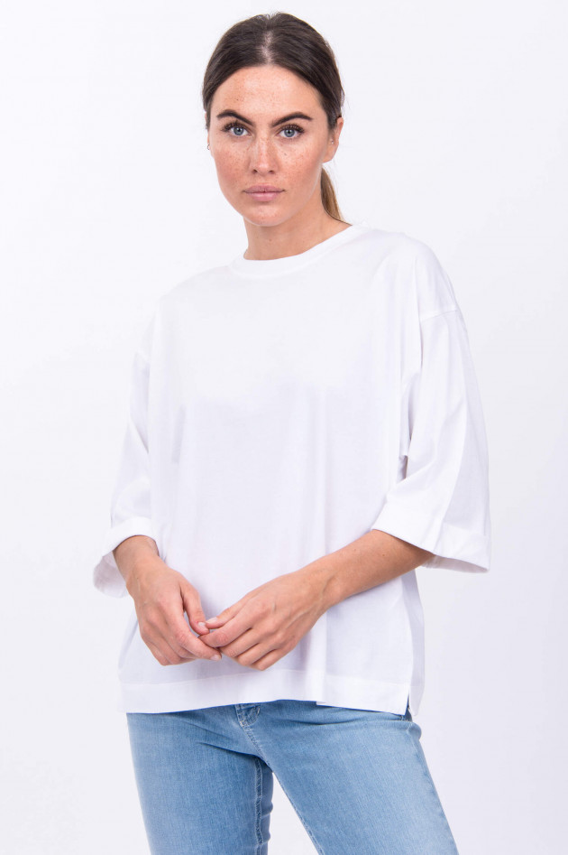 Allude Oversize Baumwollshirt in Weiß