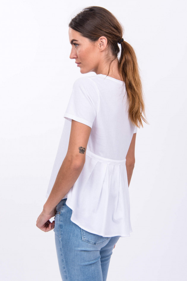 Allude Baumwollshirt mit Schößchen in Weiß