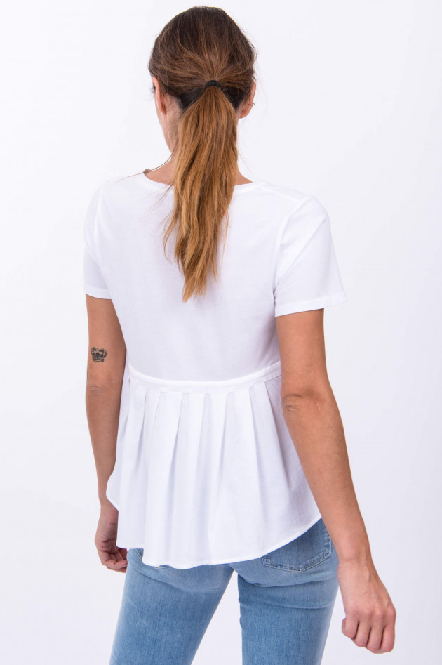 Allude Baumwollshirt mit Schößchen in Weiß