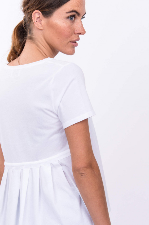 Allude Baumwollshirt mit Schößchen in Weiß