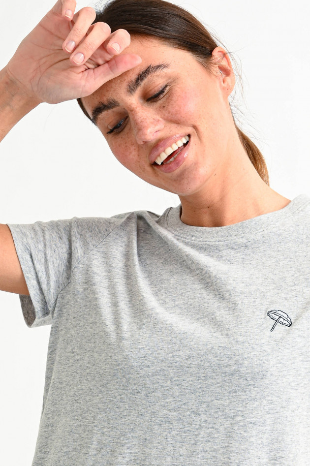 Allude T-Shirt mit Stitching-Details in Grau
