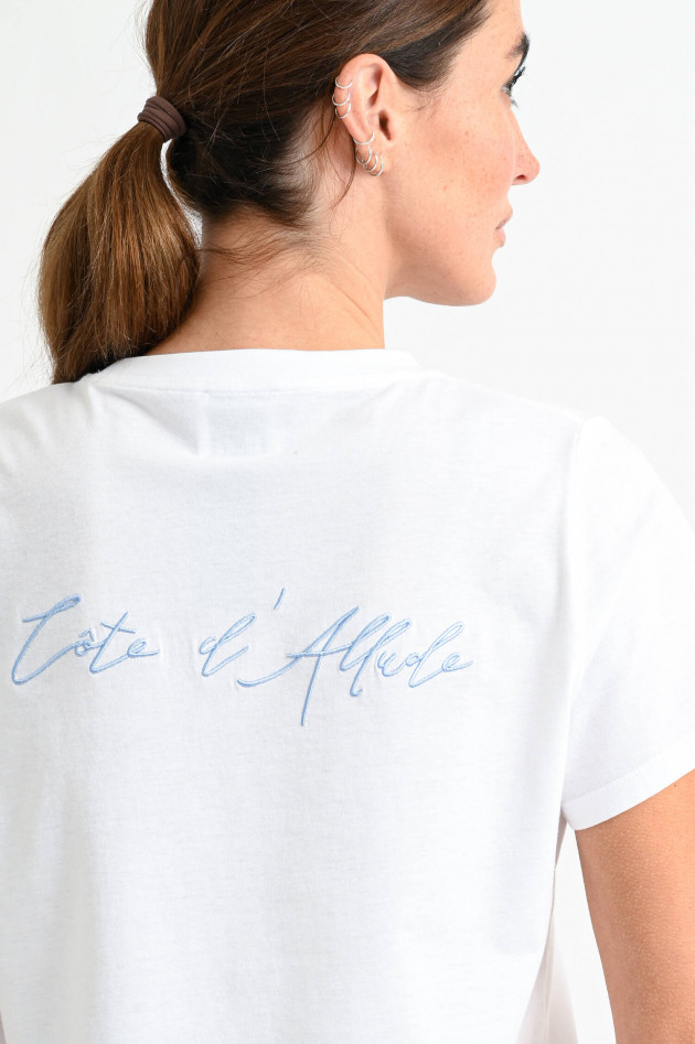 Allude T-Shirt mit STitching-Details in Weiß