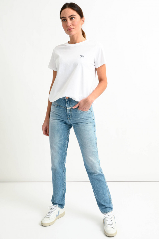 Allude T-Shirt mit STitching-Details in Weiß