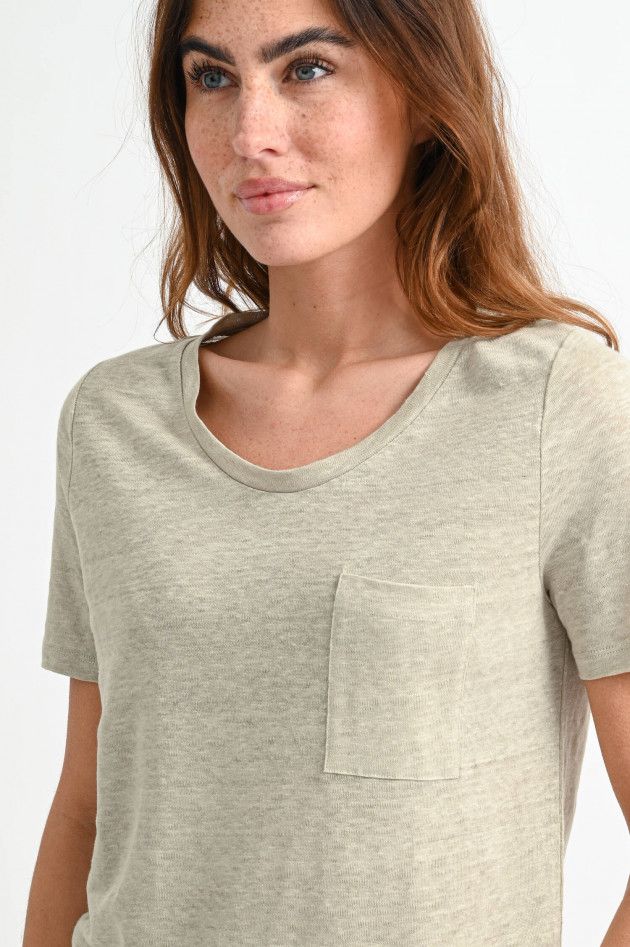 Allude T-Shirt aus Leinen in Sand