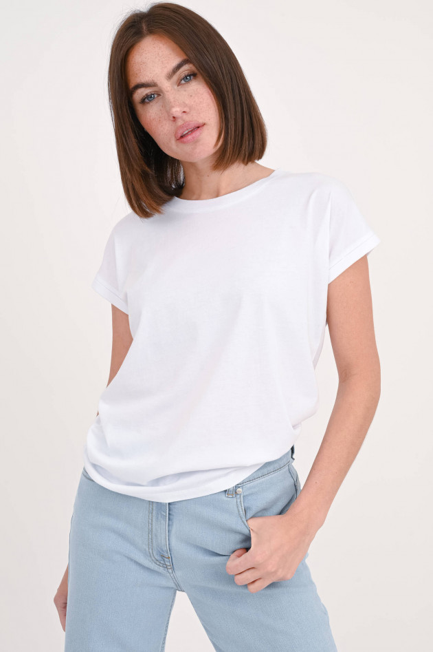 Allude T-Shirt aus Baumwolle in Weiß