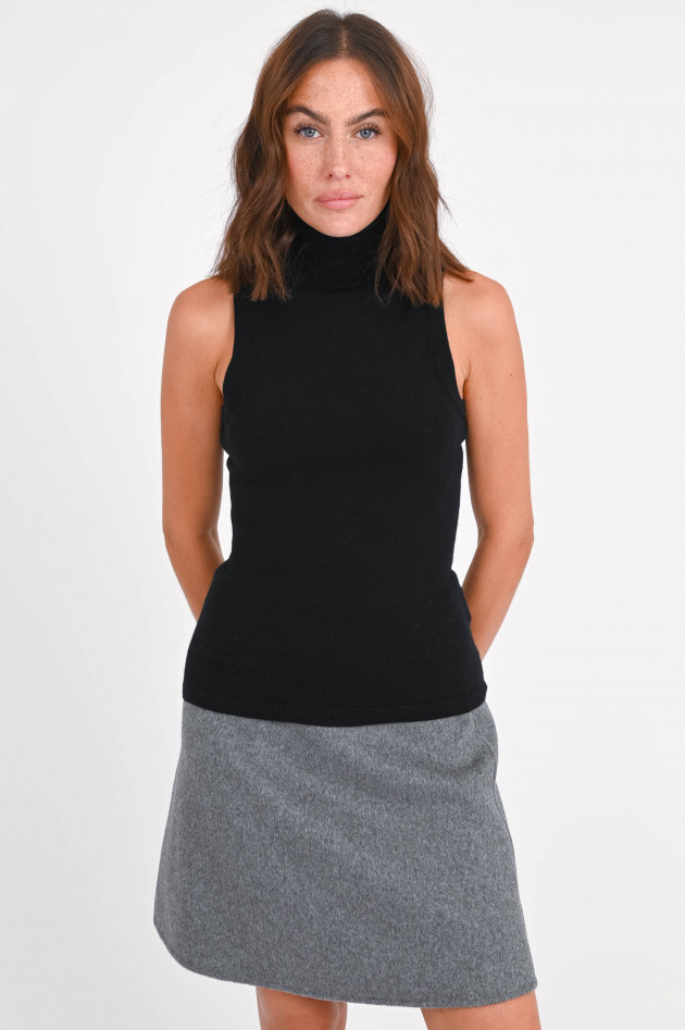 Allude Rollkragen-Top aus Cashmere in Schwarz