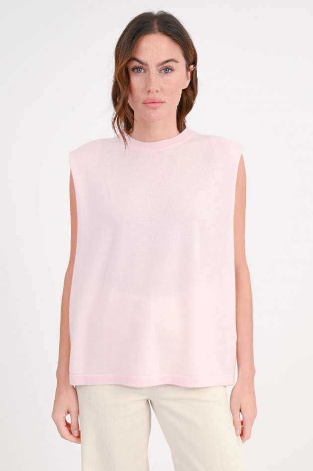 Allude Top mit überschnittener Schulter in Rosa
