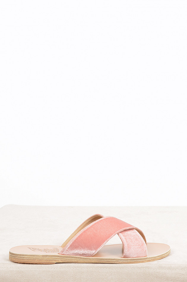 Ancient Greek Sandals Sandale mit Samtoptik in Pink