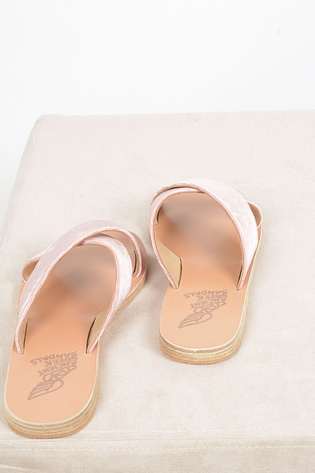 Ancient Greek Sandals Sandale mit Samtoptik in Pink