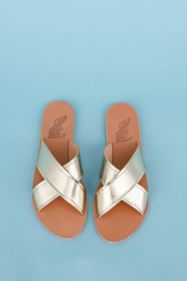 Ancient Greek Sandals Pantolette THAIS in Platinum