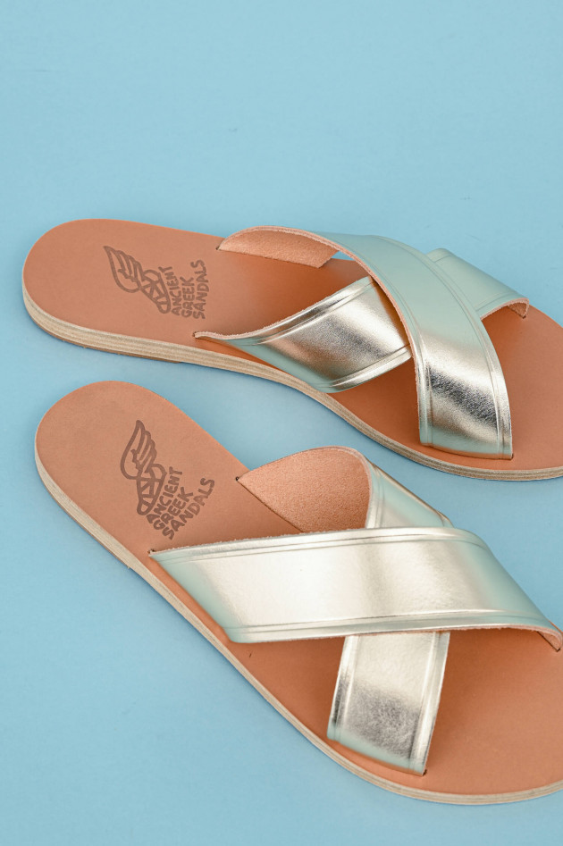 Ancient Greek Sandals Pantolette THAIS in Platinum