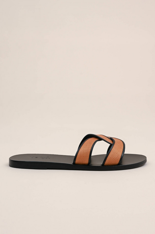 Ancient Greek Sandals Pantolette DESMOS in Toffee/Schwarz