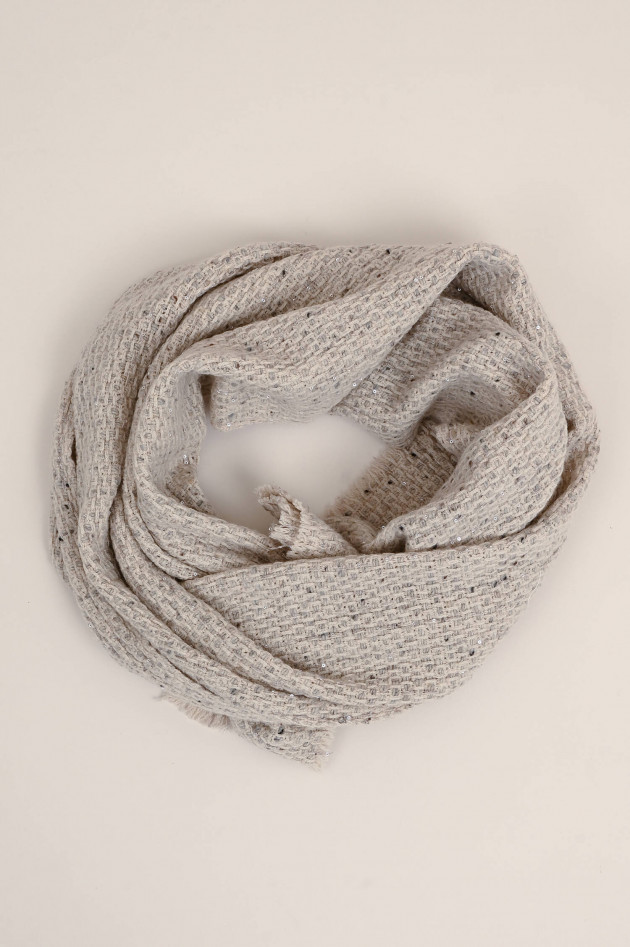andrea's 1947 Cashmix Schal mit Pailletten in Beige