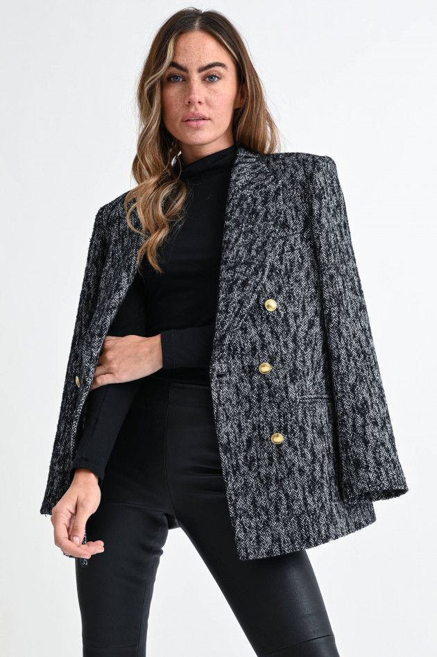 ANINE BING Tweed-Blazer DIONNE in Schwarz/Weiß