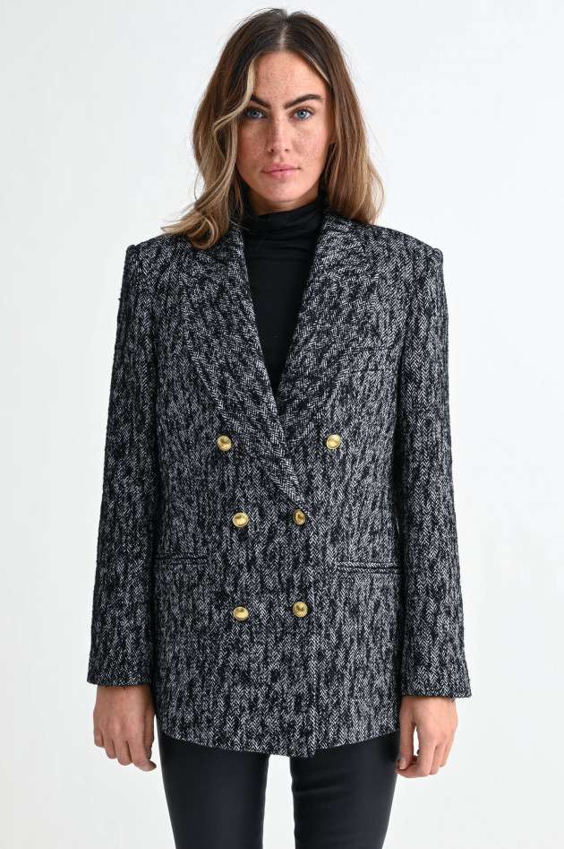 ANINE BING Tweed-Blazer DIONNE in Schwarz/Weiß