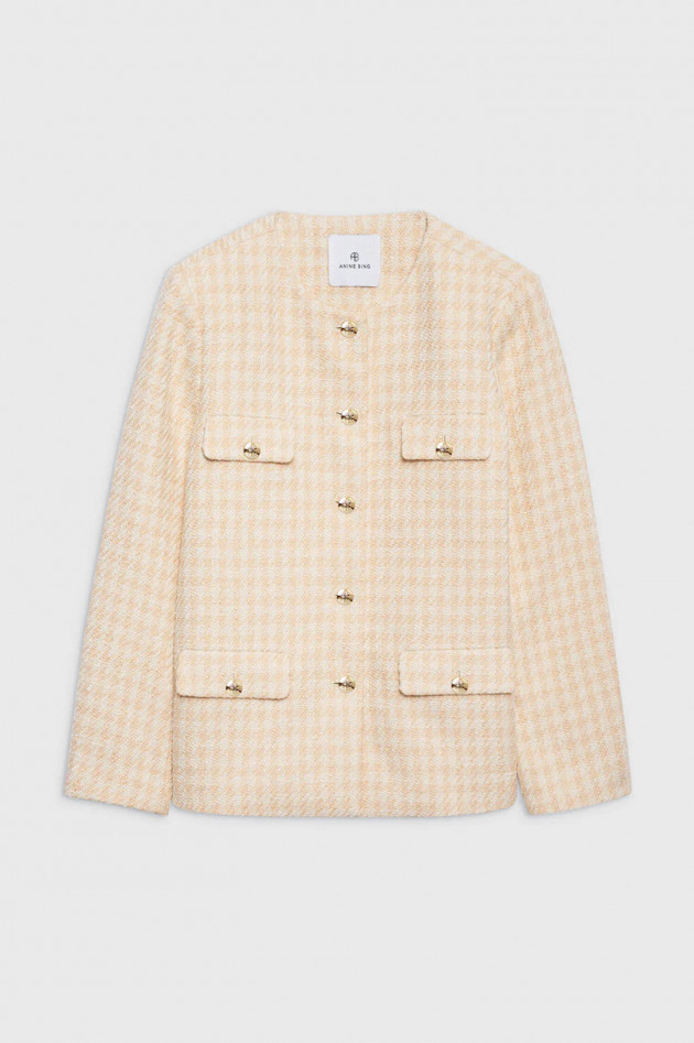 Anine Bing Tweed JANET JACKE in Creme/Pfirsich-Pastell