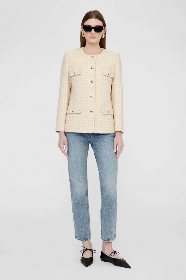 Anine Bing Tweed JANET JACKE in Creme/Pfirsich-Pastell