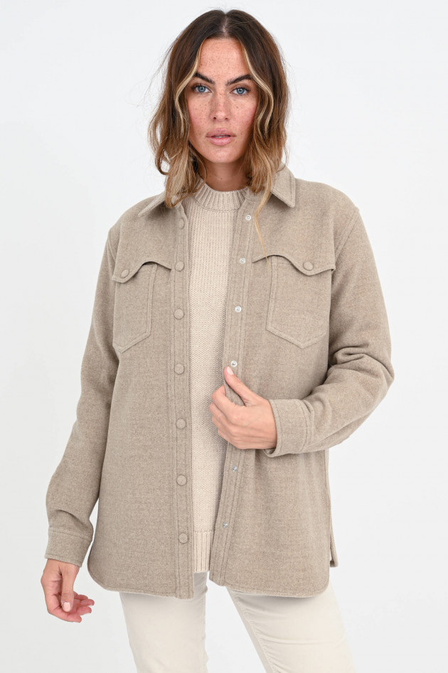 ANINE BING Oversized Woll-Hemd LUKE in Sand