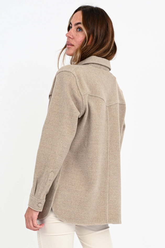 ANINE BING Oversized Woll-Hemd LUKE in Sand