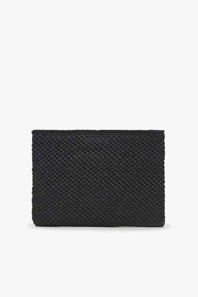 Anine Bing Geflochtene Pochette RIO mit Logo in Schwarz