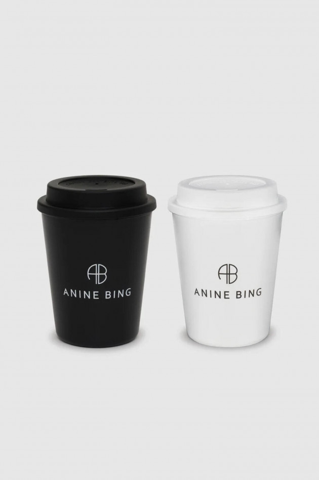 Anine Bing CUP TO GO Set in Weiß und Schwarz