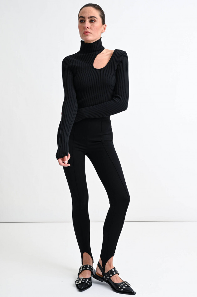 ANINE BING Twill-Legging WEST in Schwarz