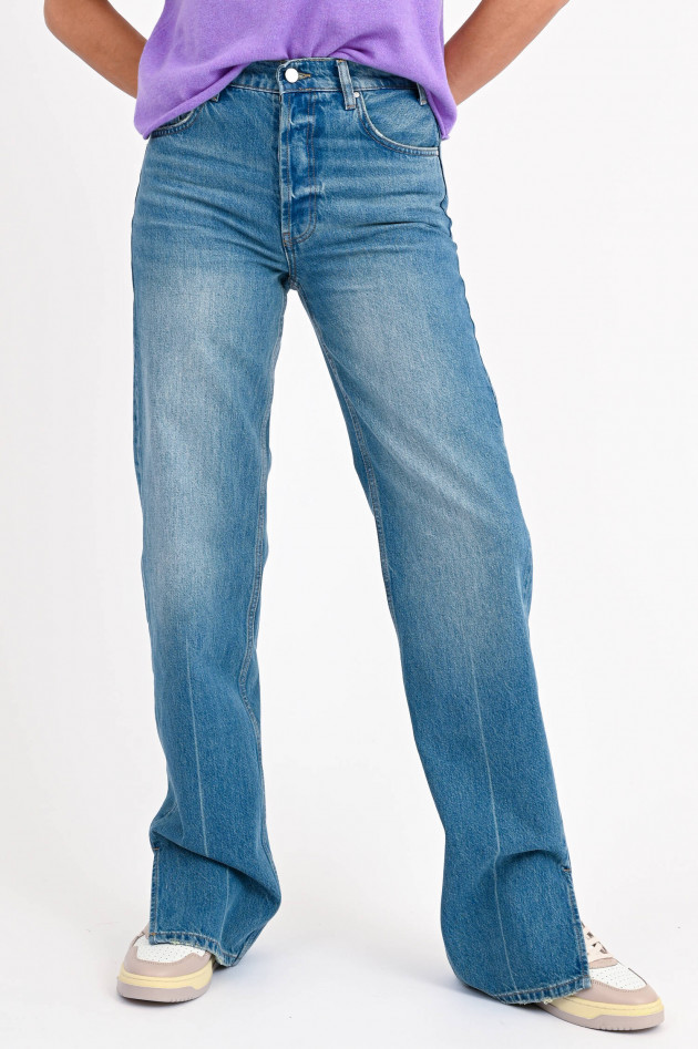 Anine Bing Jeans ROY mit Seitenschlitze in Mittelblau