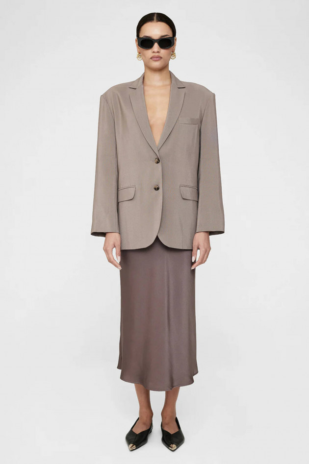 Anine Bing Maxi-Seidenrock BAR in Taupe
