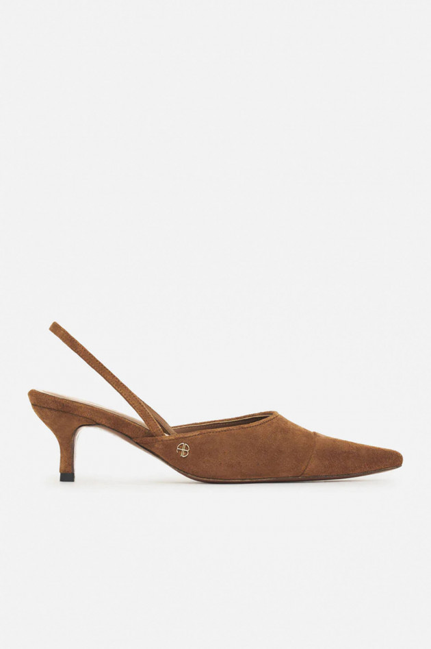 Anine Bing Slingback Pumps WILLA aus Veloursleder in Braun