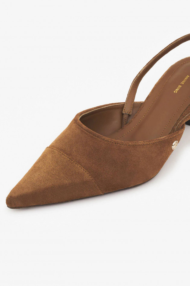 Anine Bing Slingback Pumps WILLA aus Veloursleder in Braun