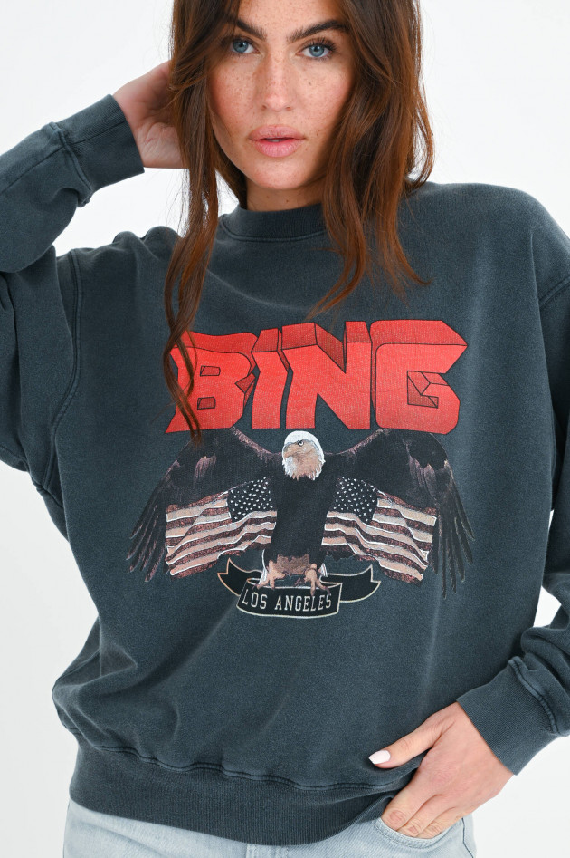 Anine Bing Sweater VINTAGE mit Adler-Print in Anthrazit