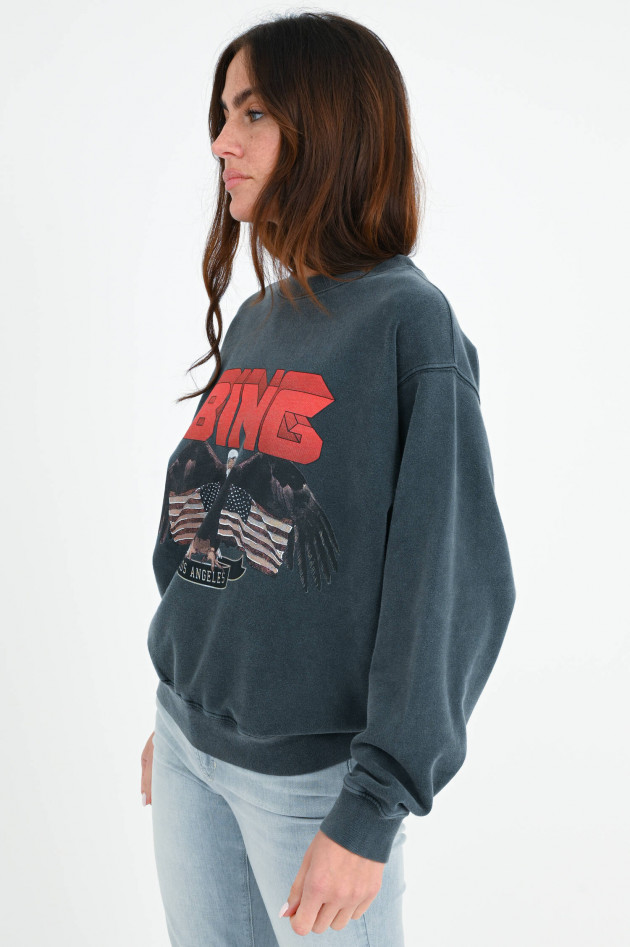 Anine Bing Sweater VINTAGE mit Adler-Print in Anthrazit