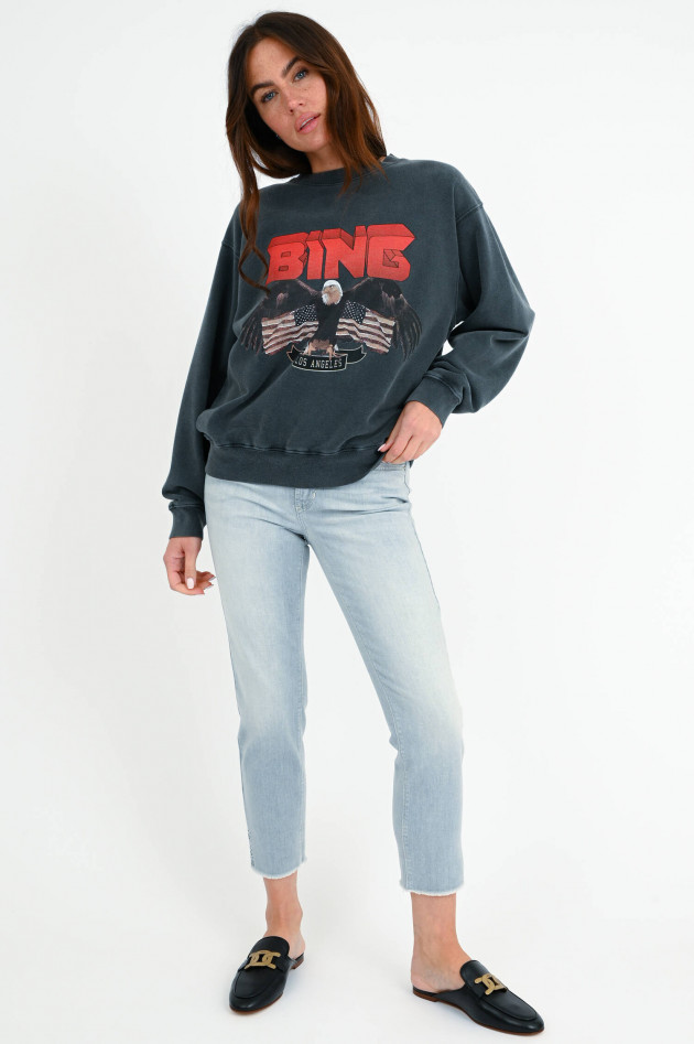 Anine Bing Sweater VINTAGE mit Adler-Print in Anthrazit