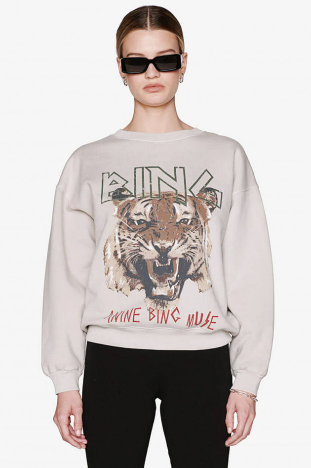 Anine Bing Sweater TIGER mit XL-Frontpring in Greige