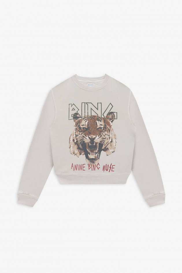 Anine Bing Sweater TIGER mit XL-Frontpring in Greige