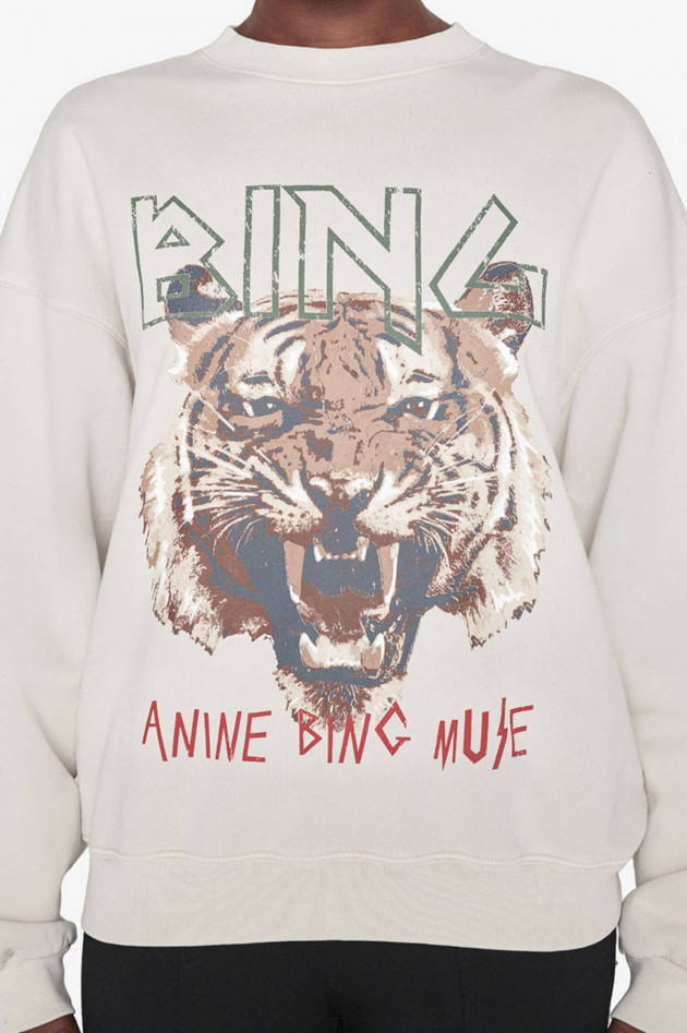 Anine Bing Sweater TIGER mit XL-Frontpring in Greige