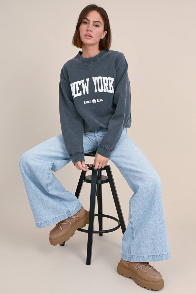 Anine Bing Sweater RAMONA UNIVERSITY NEW YORK in Anthrazit
