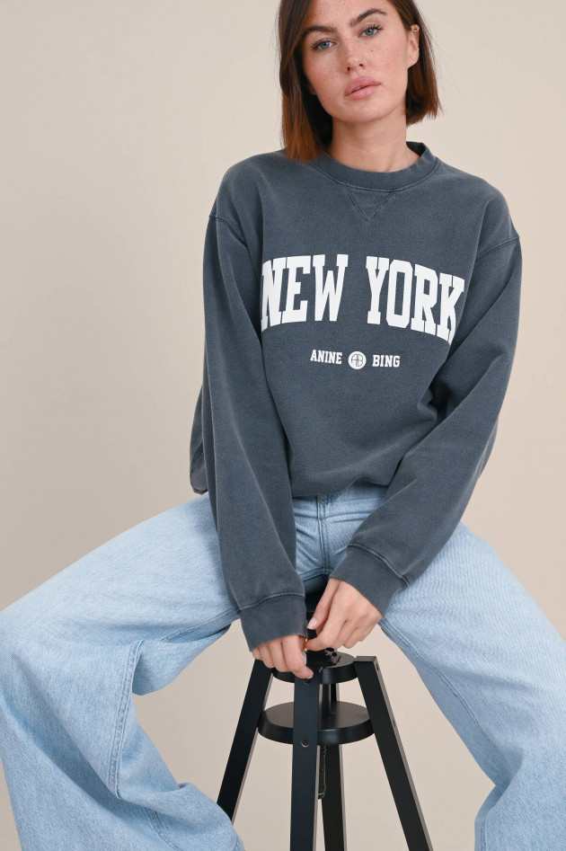 Anine Bing Sweater RAMONA UNIVERSITY NEW YORK in Anthrazit