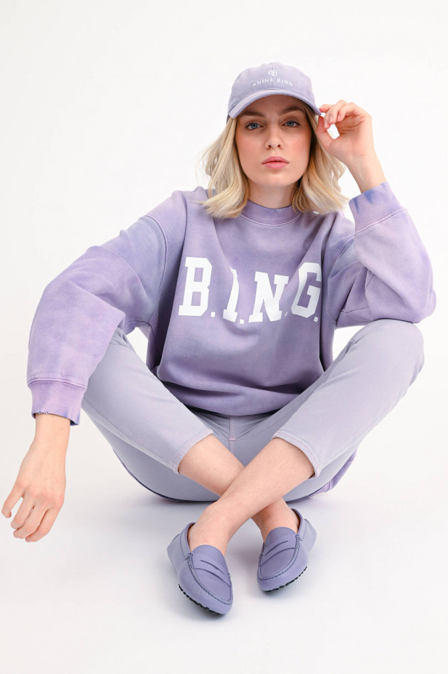 Anine Bing Sweater im Destroyed-Look in Flieder