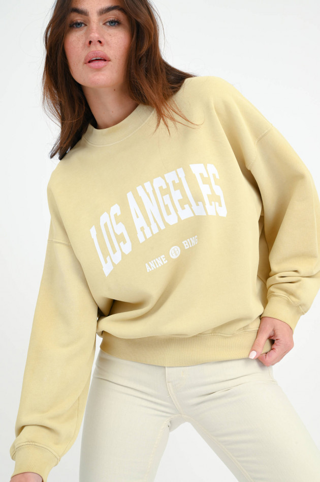 Anine Bing Sweatshirt JACI UNVERSITY LOS ANGELES in Beige