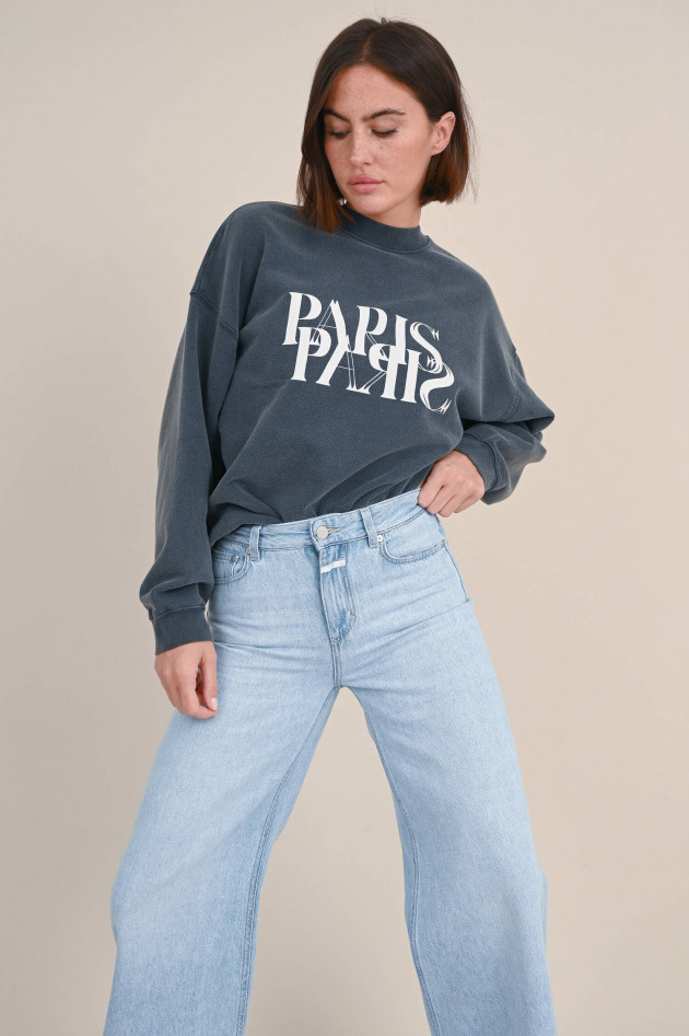 Anine Bing Vintage Sweater JACI mit Paris Print in Anthrazit
